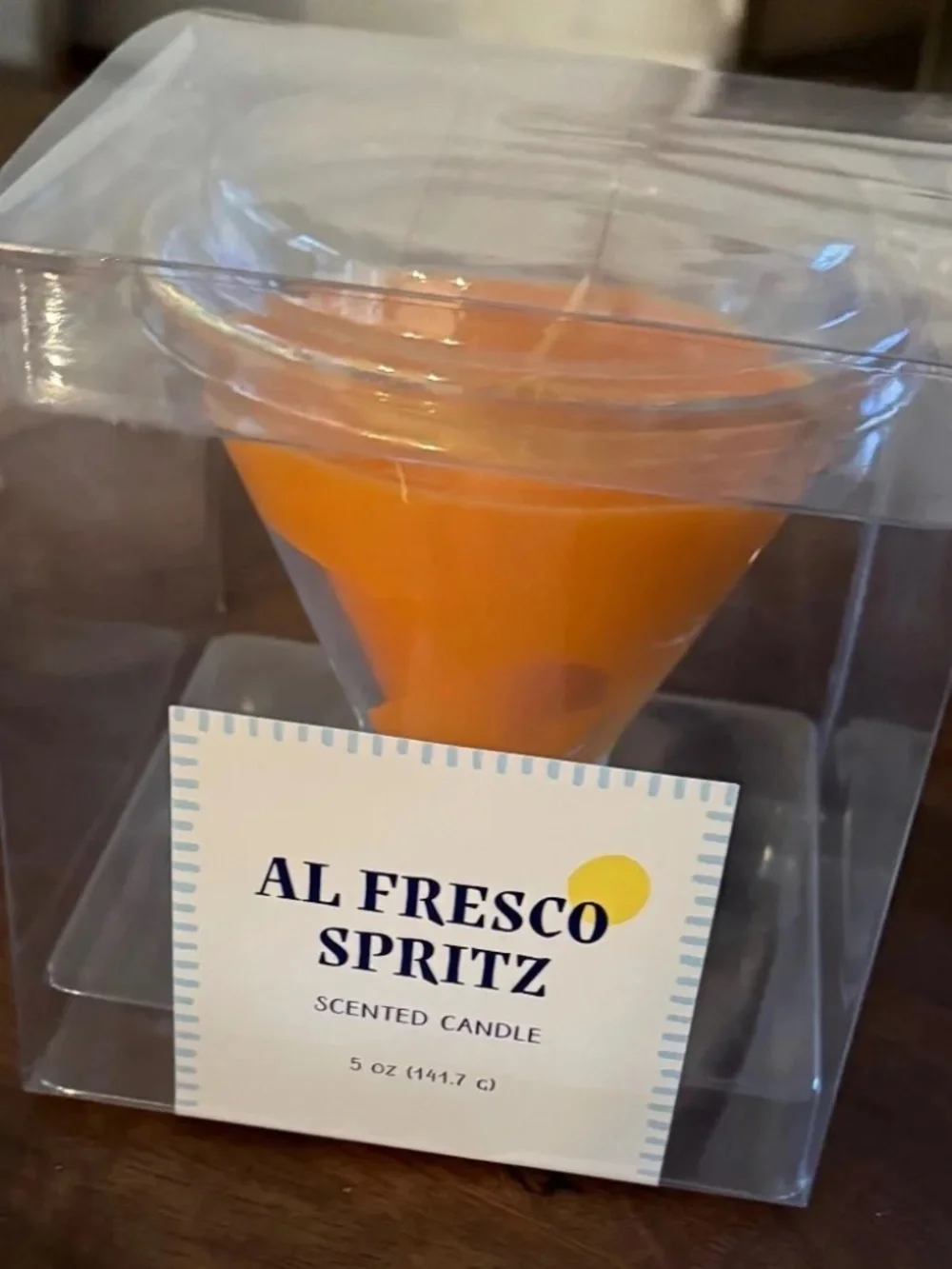 Al FRESCO SPRITZ Orange Cocktail Glass Candle with Citrus Accent